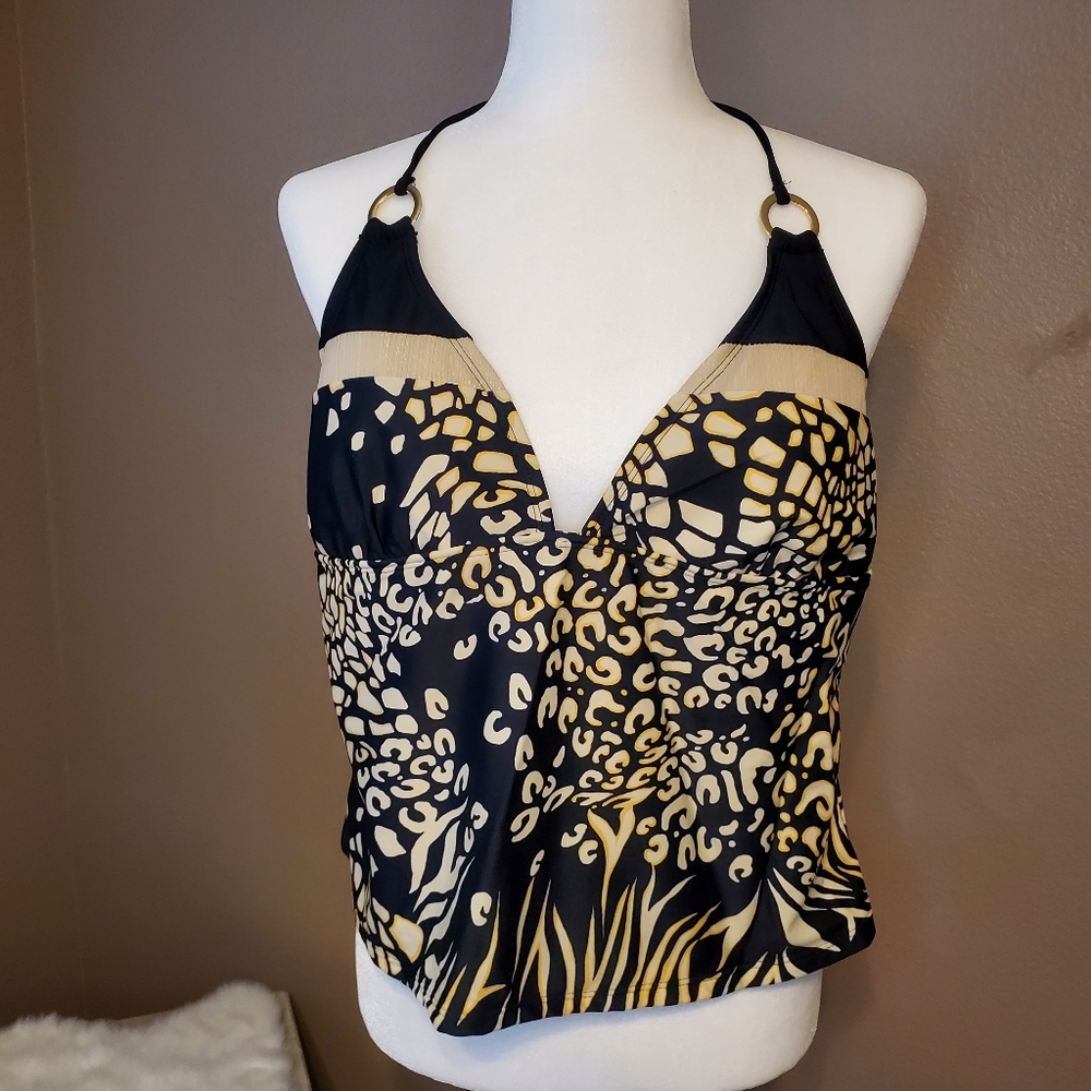 Sand N Sun Animal Print Tankini Swim Top Sz XL